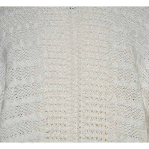 Cabi Fiesta Fringe Sweater Small Boxy Poncho Boho Coastal Beachy Half Sleeves - Picture 7 of 10